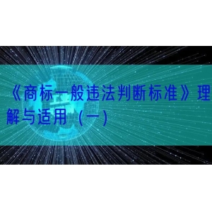 《商标一般违法判断标准》理解与适用（一）